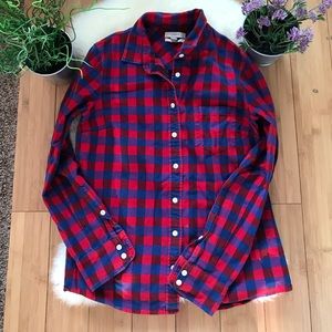 J.crew red and blue flannel shirt.